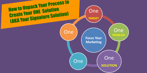 How to unpack your process to create your &nbsp;ONE Solution (AKA Signature Solution)